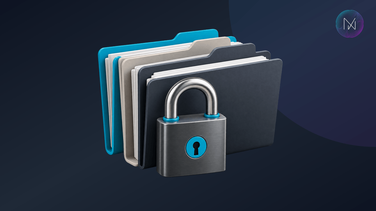 A secure padlock protecting business folders