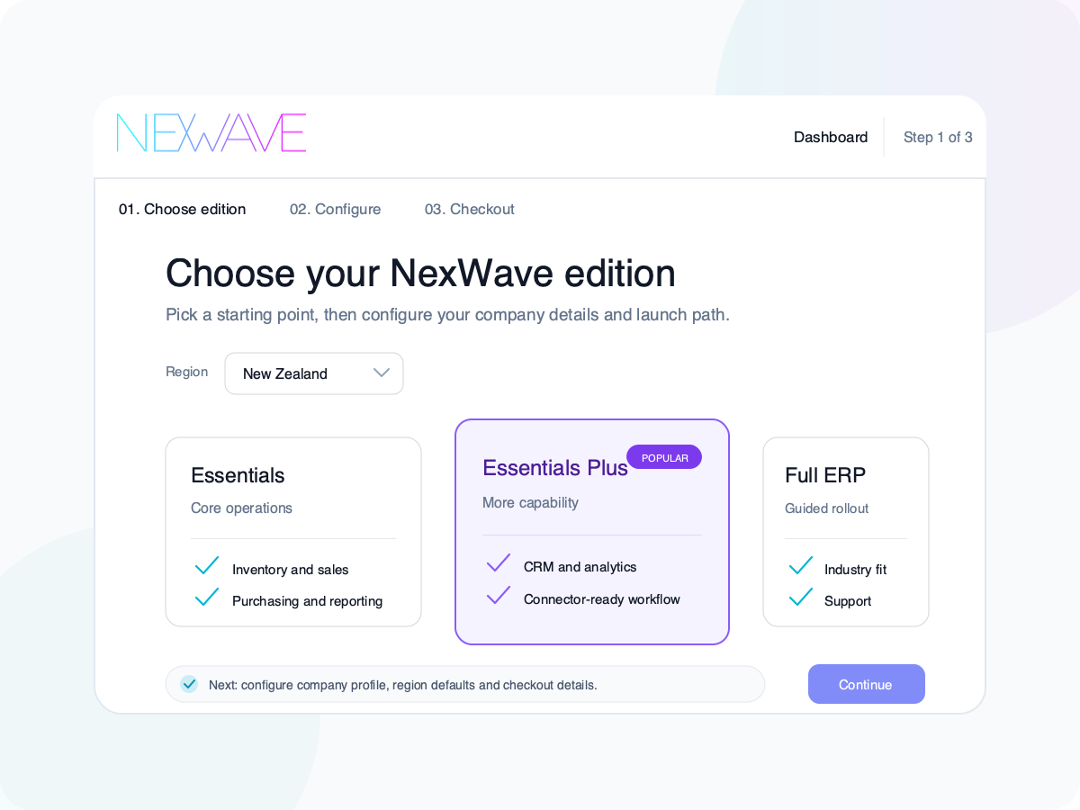 NexWave Cloud setup flow illustration